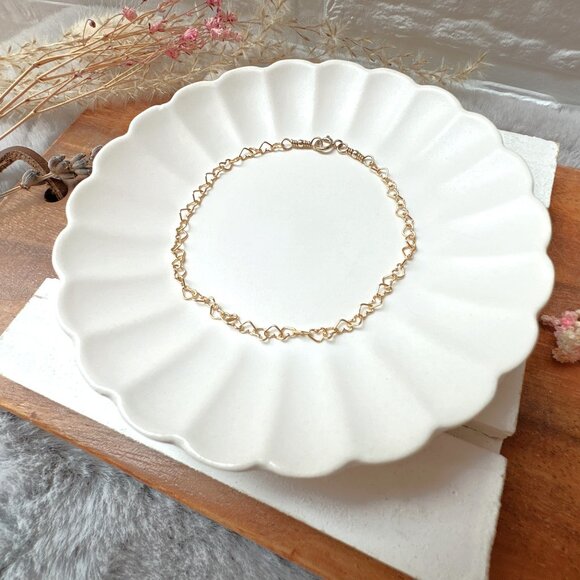 New Minimalist Gold Heart Chain Bracelet | 14k Gold-Filled - Picture 1 of 5